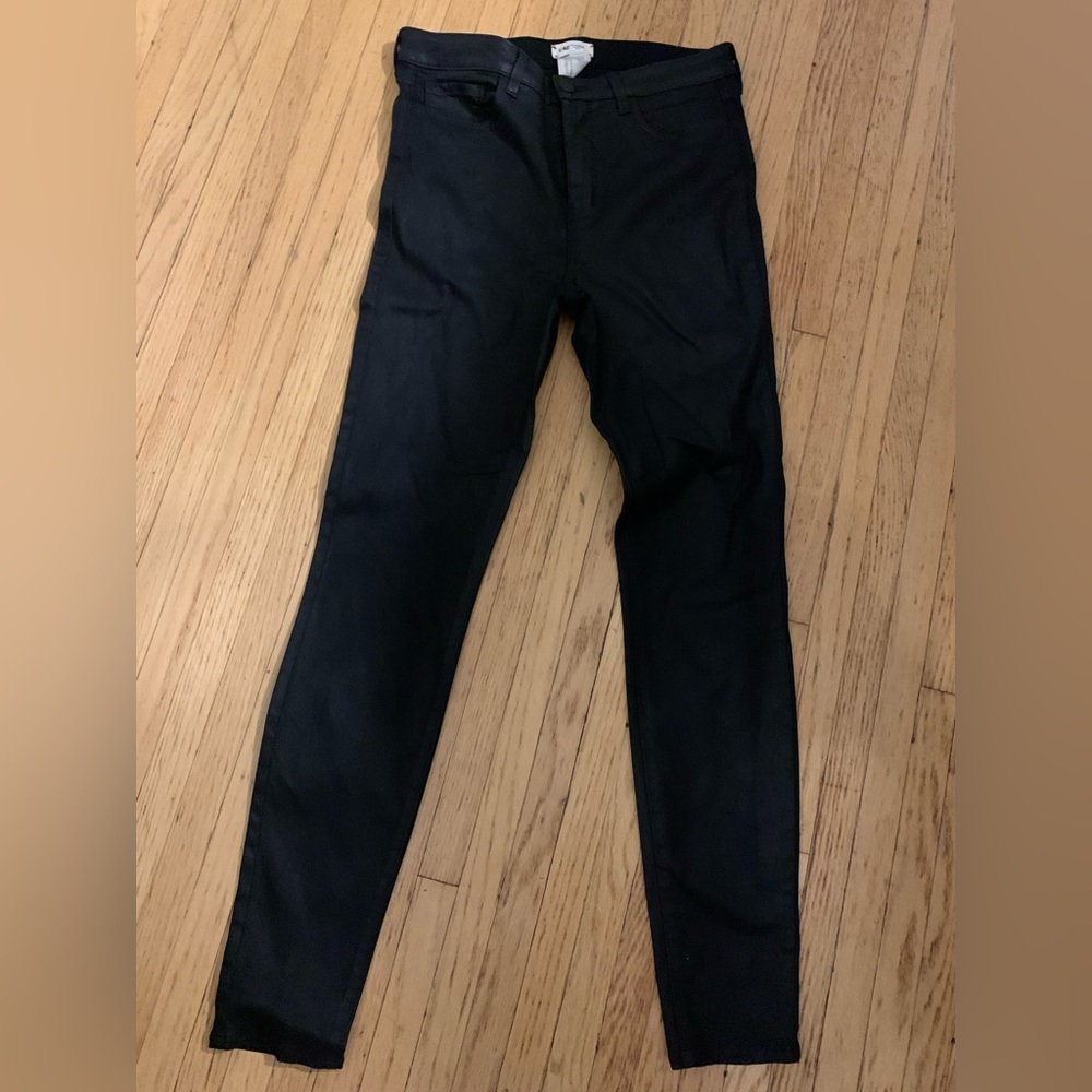 L’AGENCE Marguerite High-Rise Skinny Jeans, Black-Coated